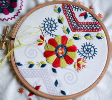 Load image into Gallery viewer, Floral Geometry PDF Embroidery Pattern