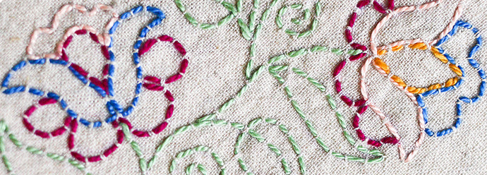 Outlining with running stitch: a tutorial