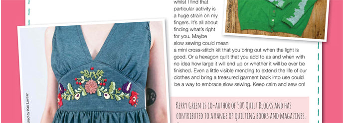 Slowing down to sew stitch by stitch: Kate & Rose in Sewing World magazine